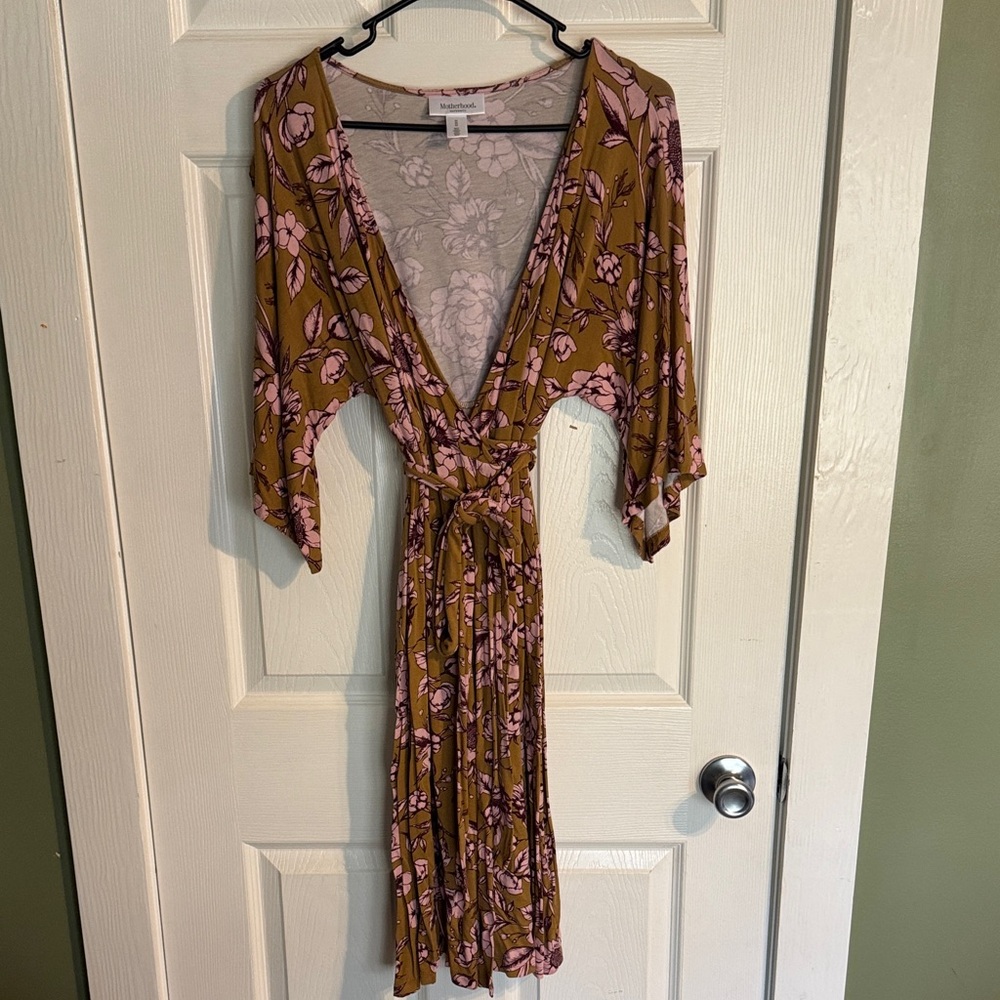 Motherhood Maternity Pink and Brown Floral Dress